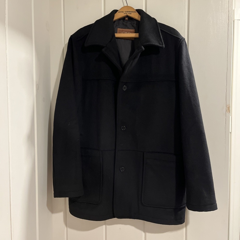 Tasso Elba Men's Black‎ 70% Wool 10% Cashmere Blend Size Medium EUC Lined, Warm